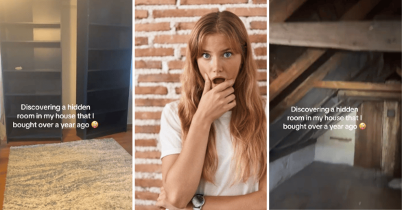 Hidden room with surprised owner