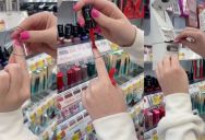 Walmart Shopper ‘Can’t Believe They’re Encouraging This Now’ While Putting Nail Polish On A Plastic Sticker