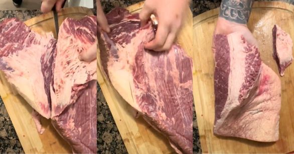 Cutting a brisket