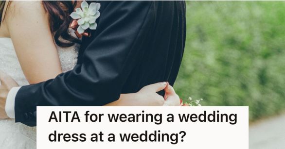 Bride and groom hugging