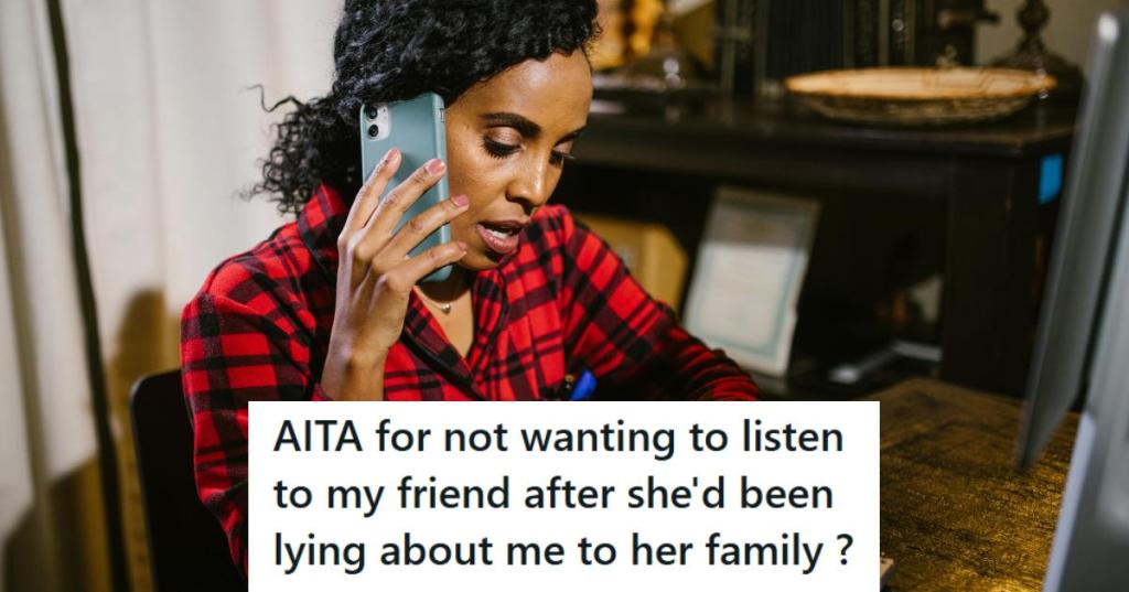 Woman on the phone, fed up with all the lies