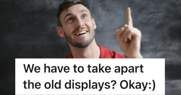 Man pointing up to the sky/ceiling