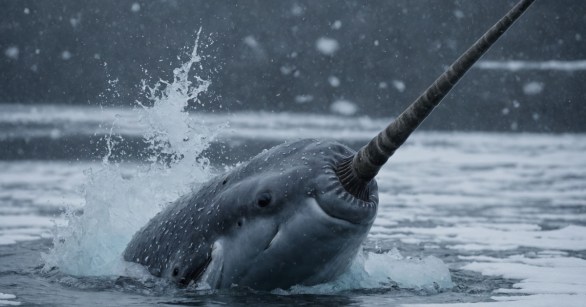 Narwhal swimming
