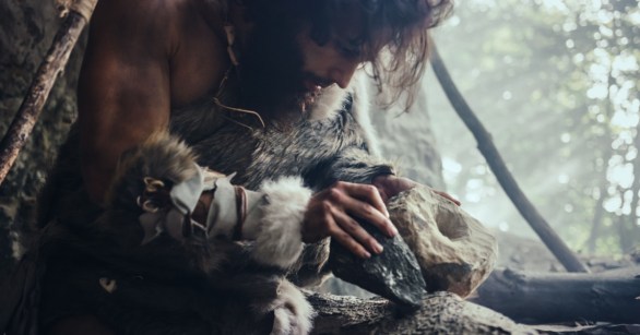 Neanderthal making tools