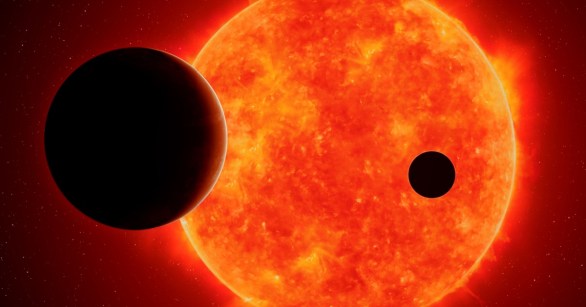 Orange dwarf star with two planets