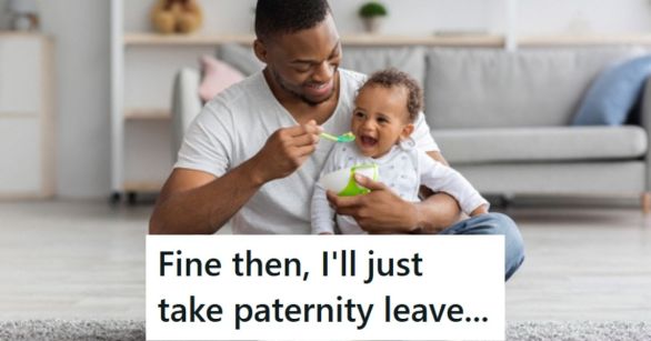 Father feeding his baby