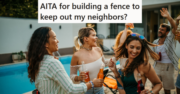 Having fun by the pool