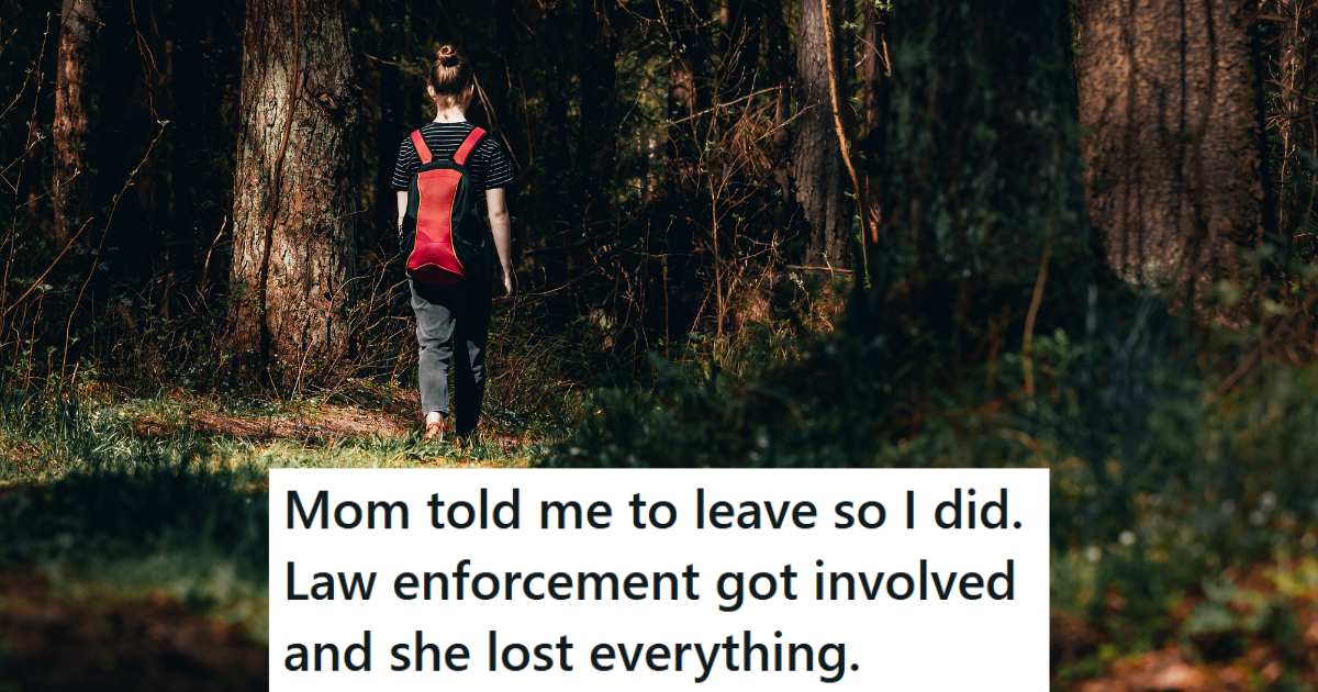 Young girl walking into woods