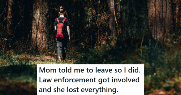Young girl walking into woods