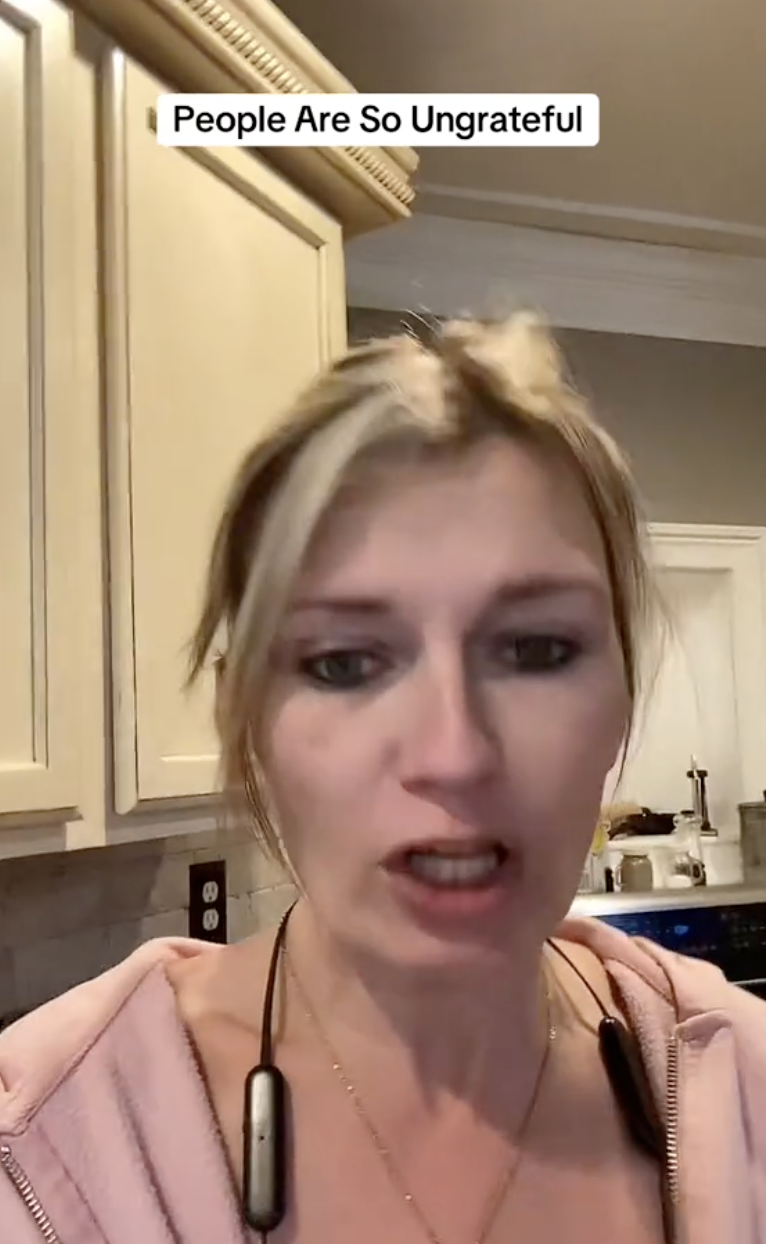 woman talking about organic eggs