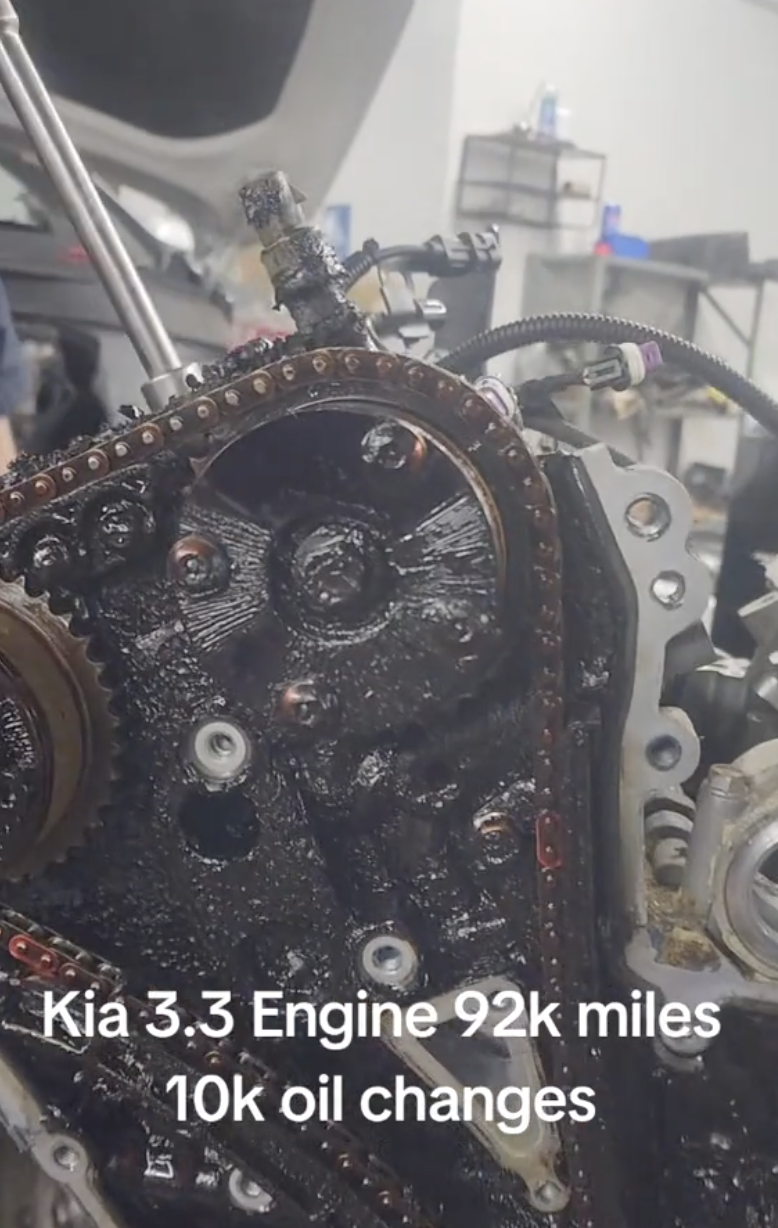 an engine covered in grime