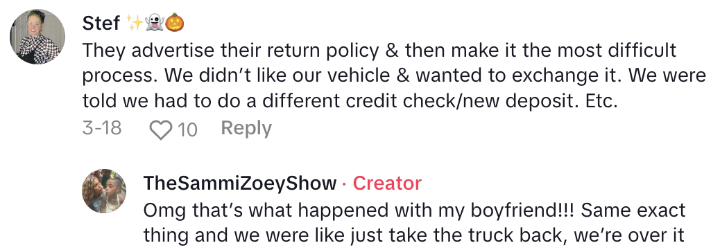 Screenshot 2025 05 04 at 3.56.06 PM A Carvana Customer Said The Company Wont Come Pick Up The Car Her Boyfriend Returned To Them