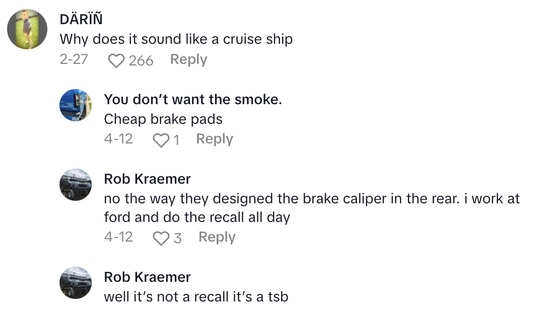 Screenshot 2025 05 04 at 7.27.16%E2%80%AFPM A Ford Bronco Drivers Husband Noticed Strange Noises Coming From Her Vehicle, But She Claims Its Just How The Car Sounds