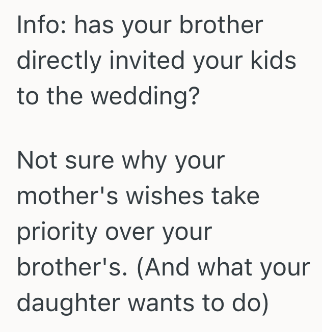 Screenshot 2025 05 05 at 2.46.48 PM Sibling Has Yet To RSVP To His Brothers Wedding Because He Doesnt Know If Hell Bring His Kids, But His Mom Really Wants Everybody To Be There