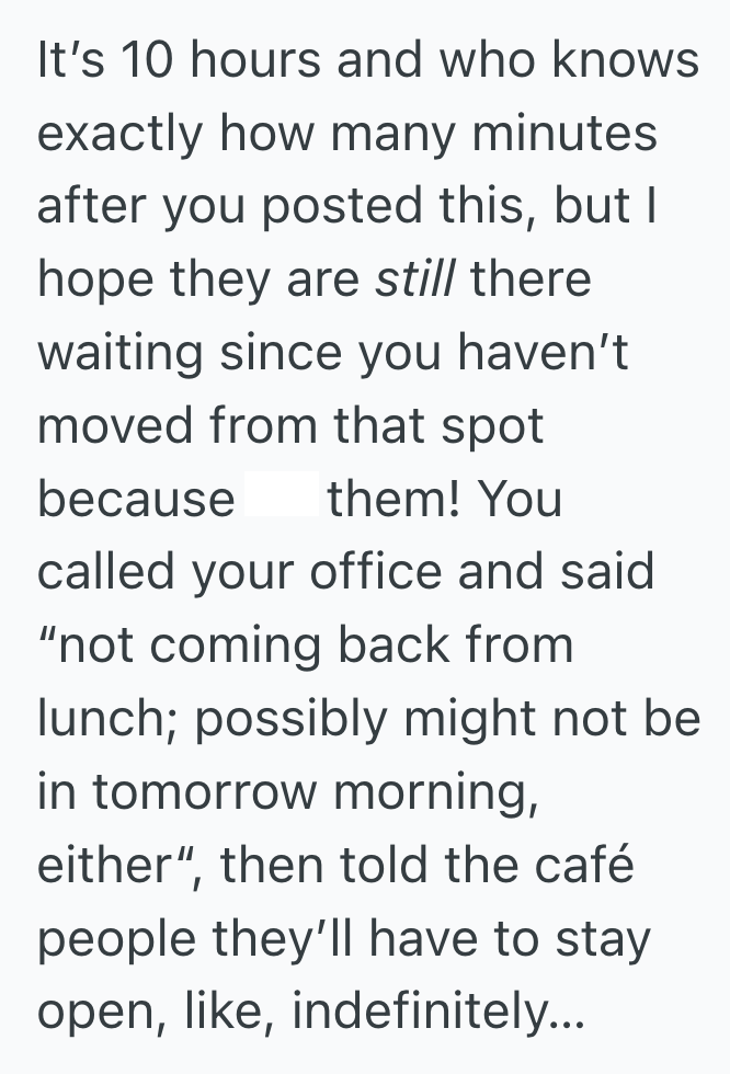 Screenshot 2025 05 07 at 1.14.10 PM Rude Strangers Tried To Guilt A Patron Into Leaving A Communal Table, So He Stayed Longer And Ordered Dessert Out Of Spite