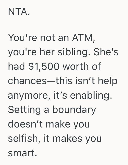 Screenshot 2025 05 09 at 11.52.38%E2%80%AFAM Their Sister Treated Them Like A Bank With No Limits, But When They Finally Refused To Help, The Whole Family Thought They Were Selfish