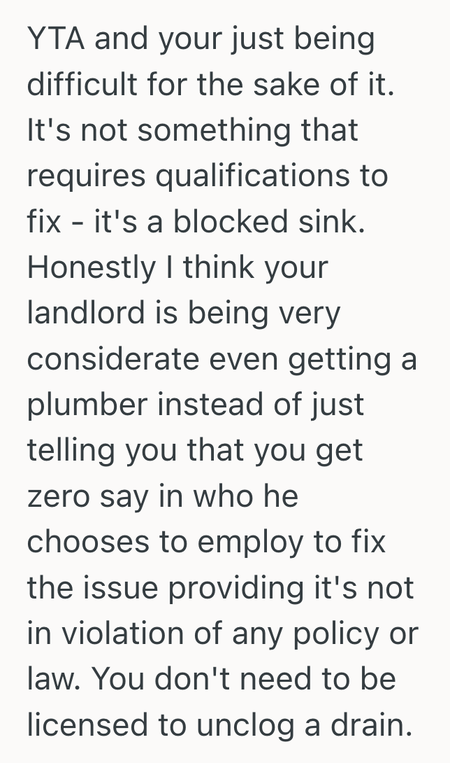 Screenshot 2025 05 11 at 11.27.52 PM Stubborn Tenant Refused Help From Someone Still Learning, So Their Sink Stayed Clogged Even Longer Than Expected