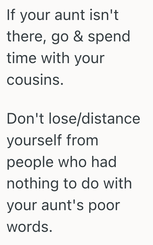 Screenshot 2025 05 13 at 10.30.11 AM Her Aunts And Uncles Bought A Vacation Cottage, But When One Aunt Made Her Feel Unwelcome, She Decided To Boycott The Trips