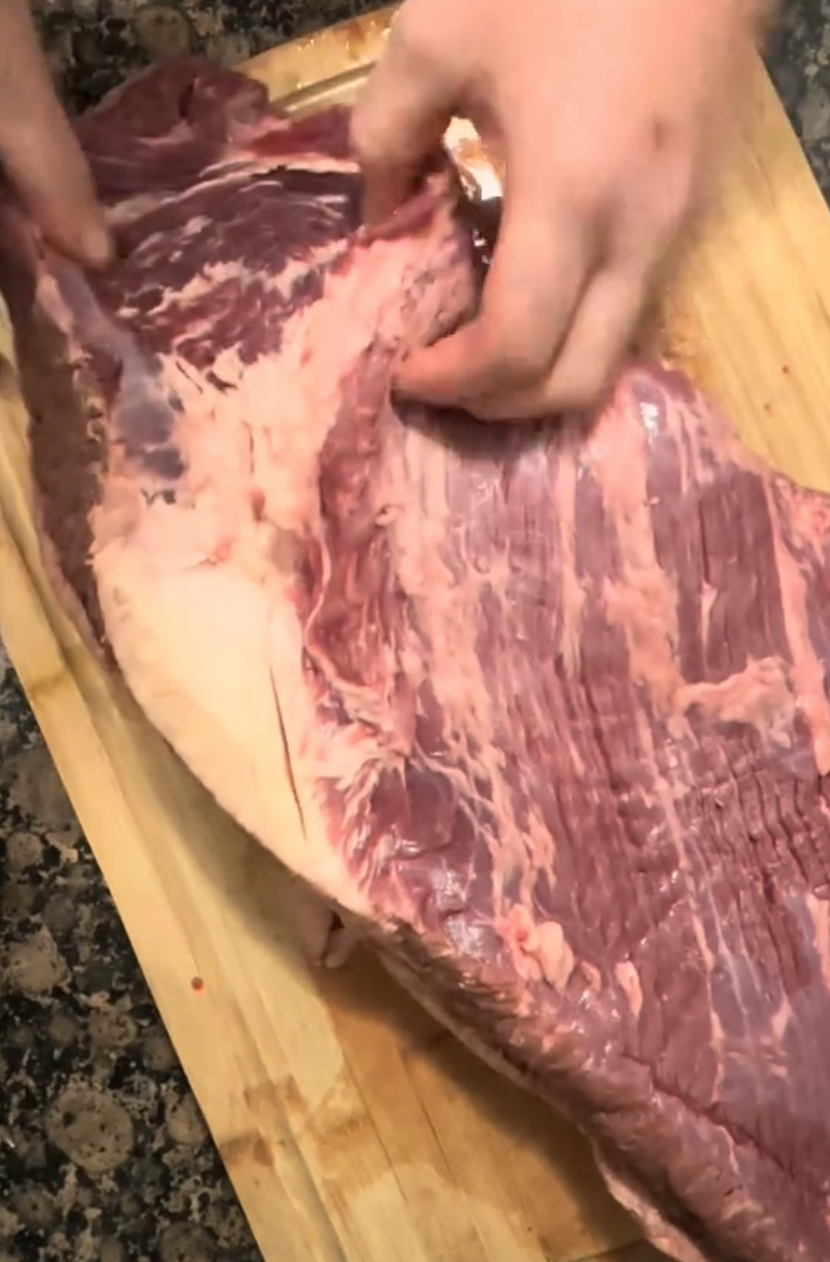 Cutting a brisket