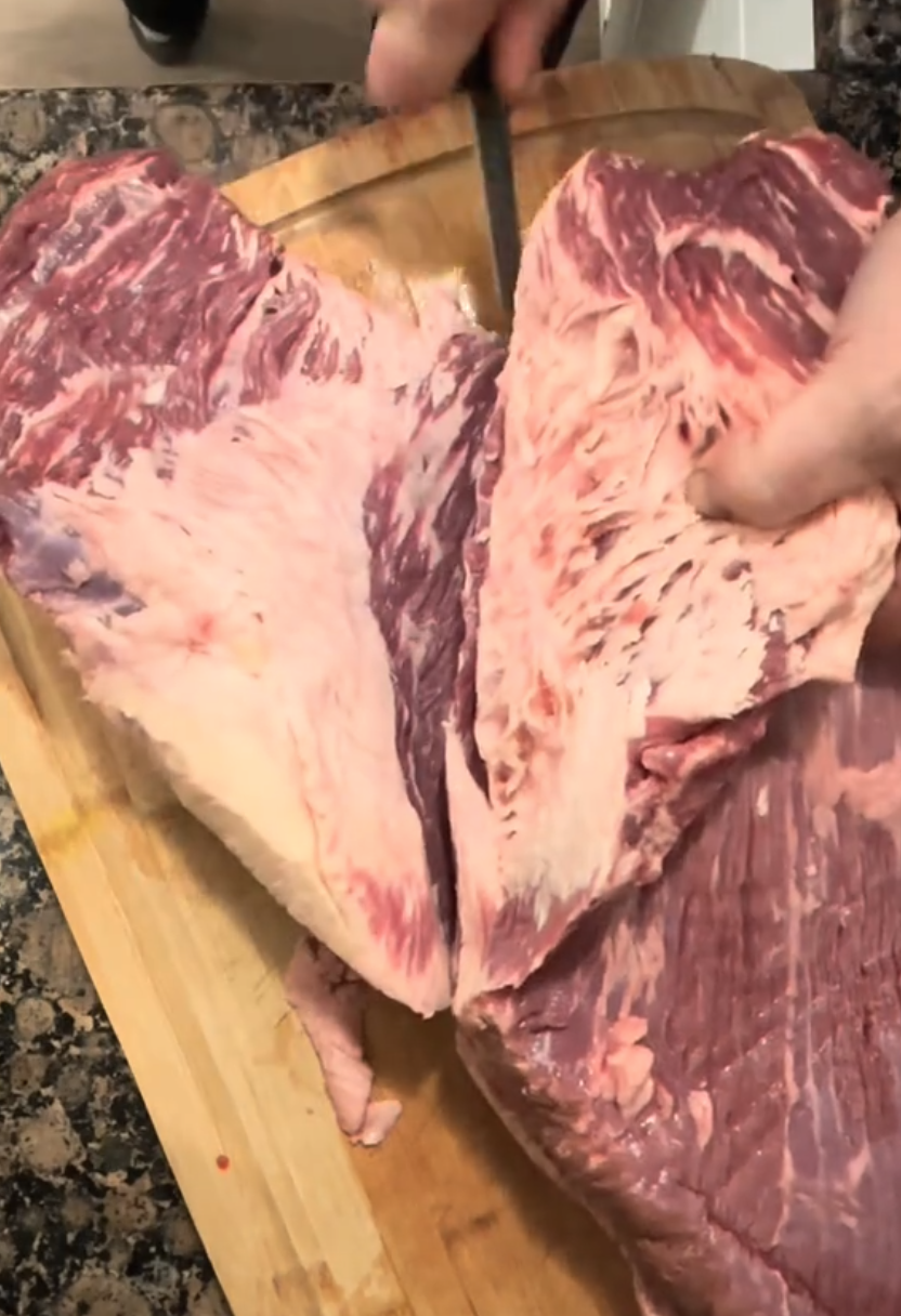 Cutting a brisket