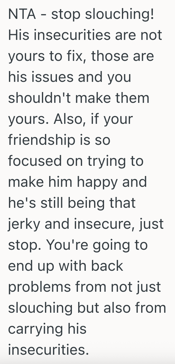Screenshot 2025 05 14 at 4.59.46 PM Tall Woman Started Slouching Around Her Shorter Male Friend To Make Him Feel Taller, But He Thought She Was Making Fun Of Him