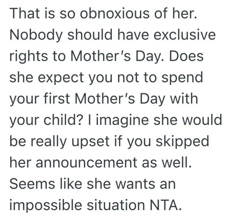 Screenshot 2025 05 15 at 10.44.49 AM e1747320458336 Sister Wants To Announce Her Pregnancy On Mother’s Day, So She Tells Her Sister To Leave Her Newborn At Home