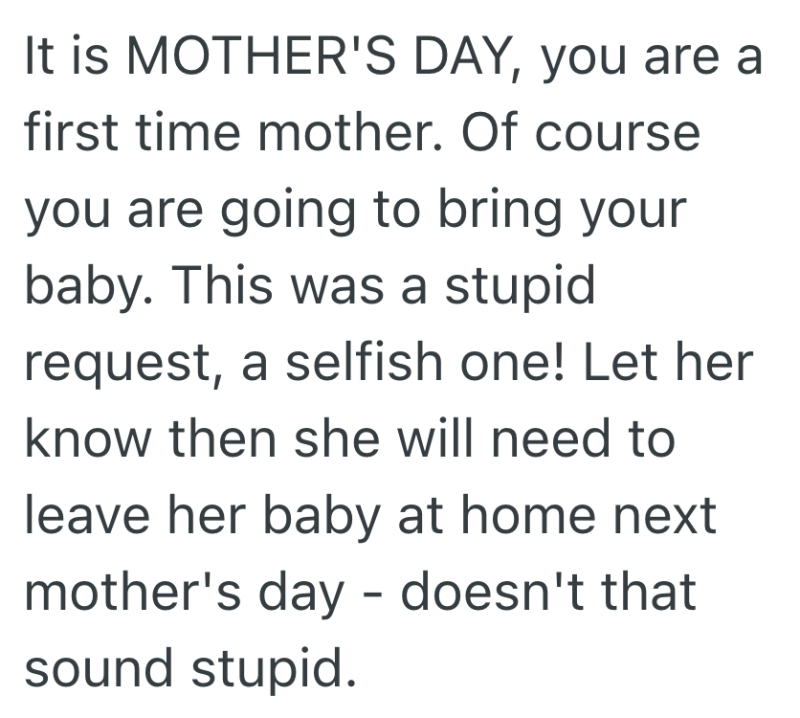 Screenshot 2025 05 15 at 10.45.14 AM e1747320464397 Sister Wants To Announce Her Pregnancy On Mother’s Day, So She Tells Her Sister To Leave Her Newborn At Home