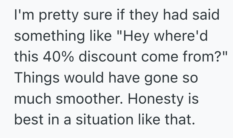 Screenshot 2025 05 16 at 1.30.04 AM A Customer Got 40% Off Due To An Error, But She Whined About It And Lost The Discount