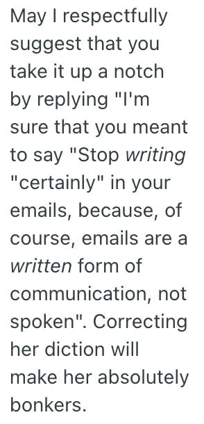 Screenshot 2025 05 17 at 2.06.01 PM Boss Gave An Employee A Hard Time About How They Worded Their Emails, So They Threw It Back In Her Face When She Did The Same Thing