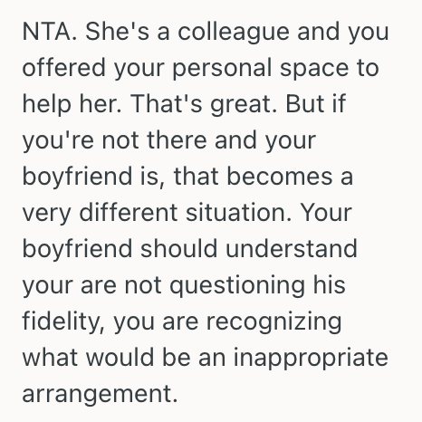 Screenshot 2025 05 22 at 1.20.14 PM Woman Has An Upcoming Work Trip, And She Feels Uncomfortable Leaving Her Boyfriend And Coworker Alone Together In Her Apartment