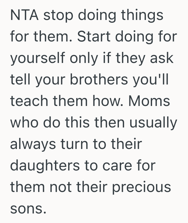 Screenshot 2025 05 27 at 6.11.56 PM Mom Still Cooks And Cleans For Her Adult Sons, But She Expects Her Teenage Daughter To Do Her Own Cooking And Cleaning