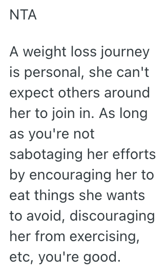 Screenshot 2025 05 28 at 6.39.15 PM He Told His Wife Hed Make Some Sacrifices While She Tries To Lose Weight, But She Doesnt Think Its Enough