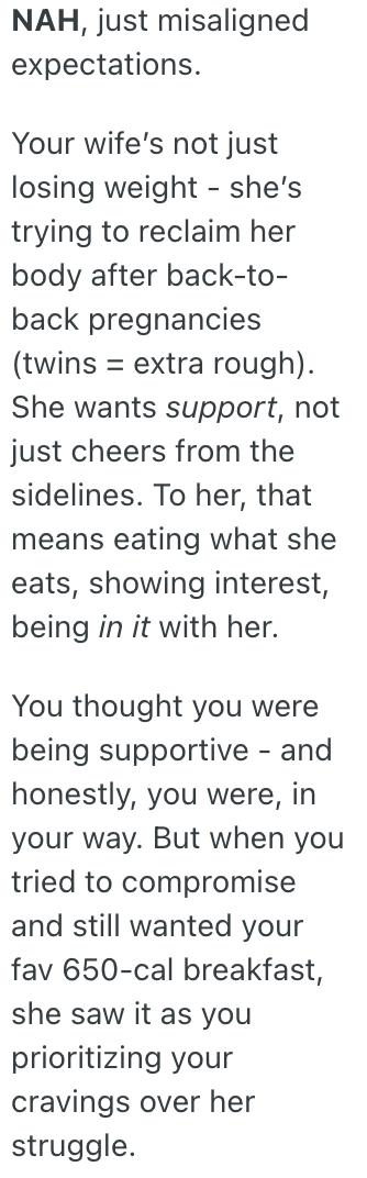 Screenshot 2025 05 28 at 6.40.40 PM He Told His Wife Hed Make Some Sacrifices While She Tries To Lose Weight, But She Doesnt Think Its Enough