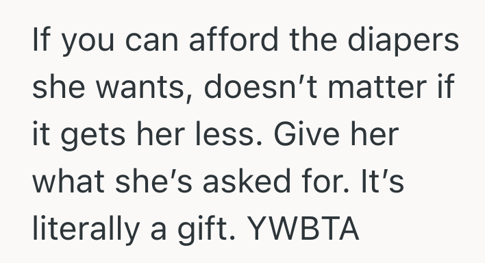 Screenshot 2025 05 29 at 7.05.21 PM Her Cousin Asked For Expensive Diapers For Her Baby Shower, But She Doesnt Approve And Wants To Gift A Different Brand