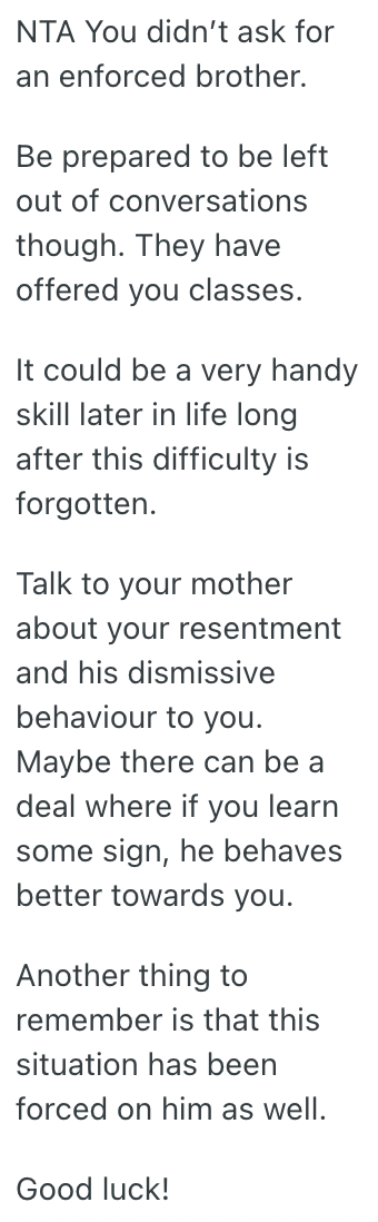 Screenshot 2025 05 30 at 1.09.43 PM His Mom Wants Him To Take Sign Language Lessons To Communicate With His Soon To Be Stepbrother, But Hes Not Interested