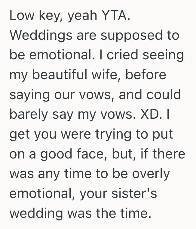 Screenshot 2025 05 30 at 12.13.56 PM He Muted His Hearing Aids To Keep From Crying At His Sisters Wedding Vows, But His Family Accused Him Of Acting Cold And Heartless