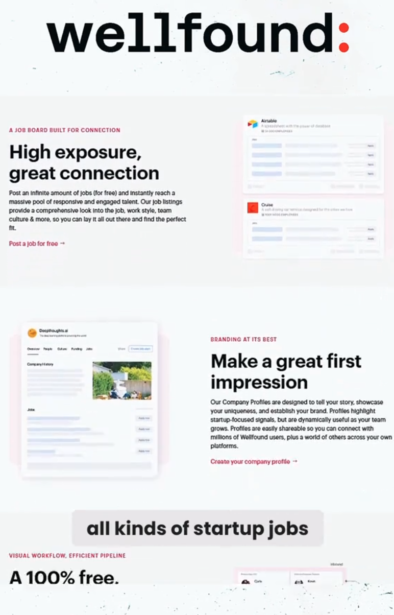 Scrolling a job site app