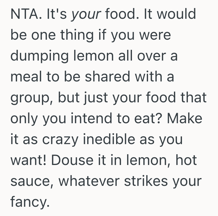 Screenshot 2025 05 31 at 12.17.26 AM She Adds Lots Of Lemon To Prevent Anyone From Eating Her Leftovers, But One Of Her Friends Thinks This Is Rude