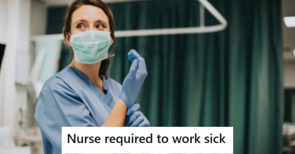 Nurse putting gloves on