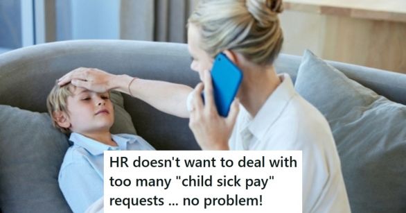 Sick child cared for by mom