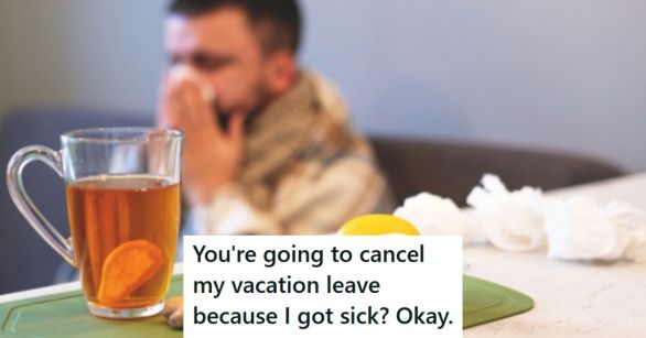 Sick person with tea and lemon