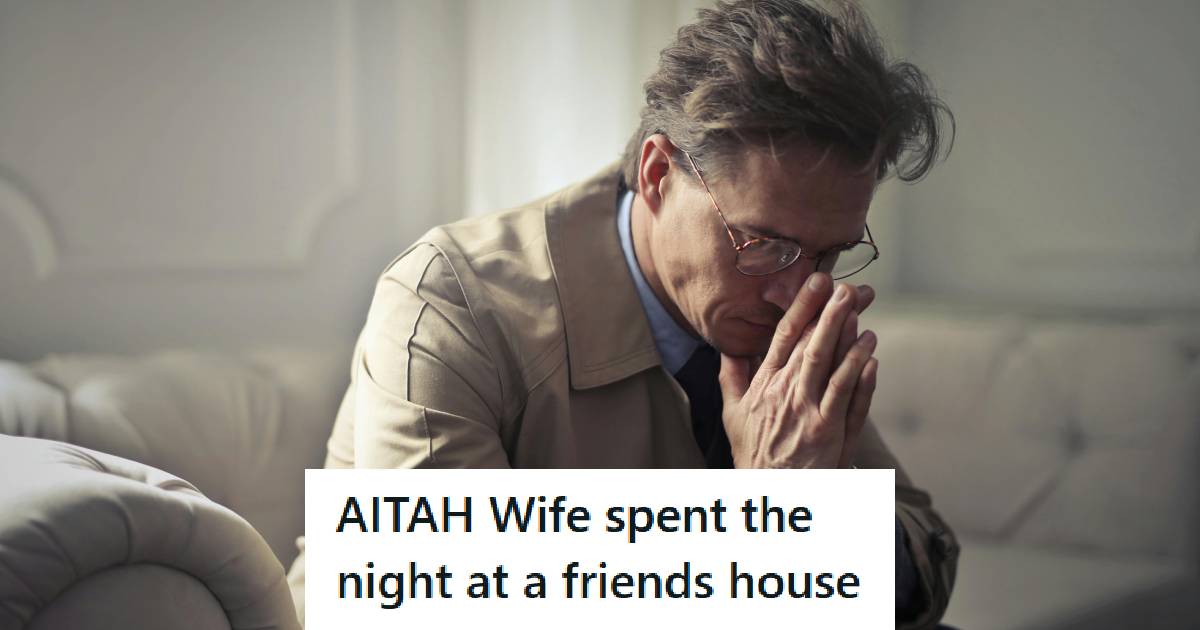 Man in his 40s thinking about what his wife did to him