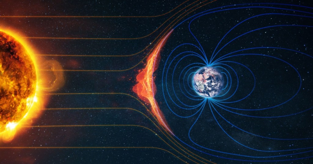 Illustration of solar storms