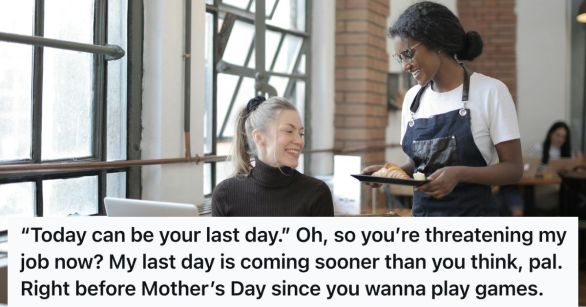 Server talking with a customer