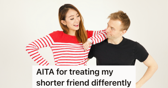 woman slightly taller than her boyfriend