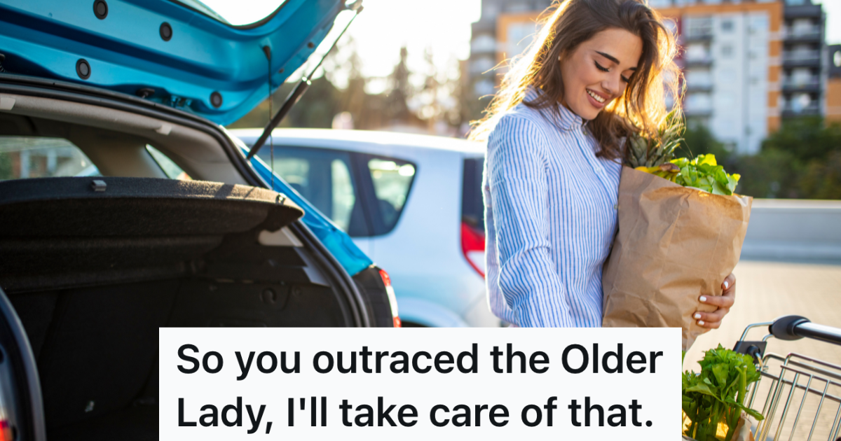 woman putting bags of groceries in the trunk of her car