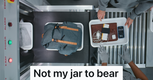 carryon bags being checked by airport security
