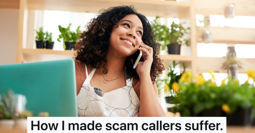 retail employee on a phone call