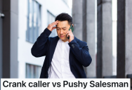 His New Company Phone Came With A Determined Salesmen Looking For The Person Who Used To Have That Number, So He Gave The Salesmen Another Number To Call