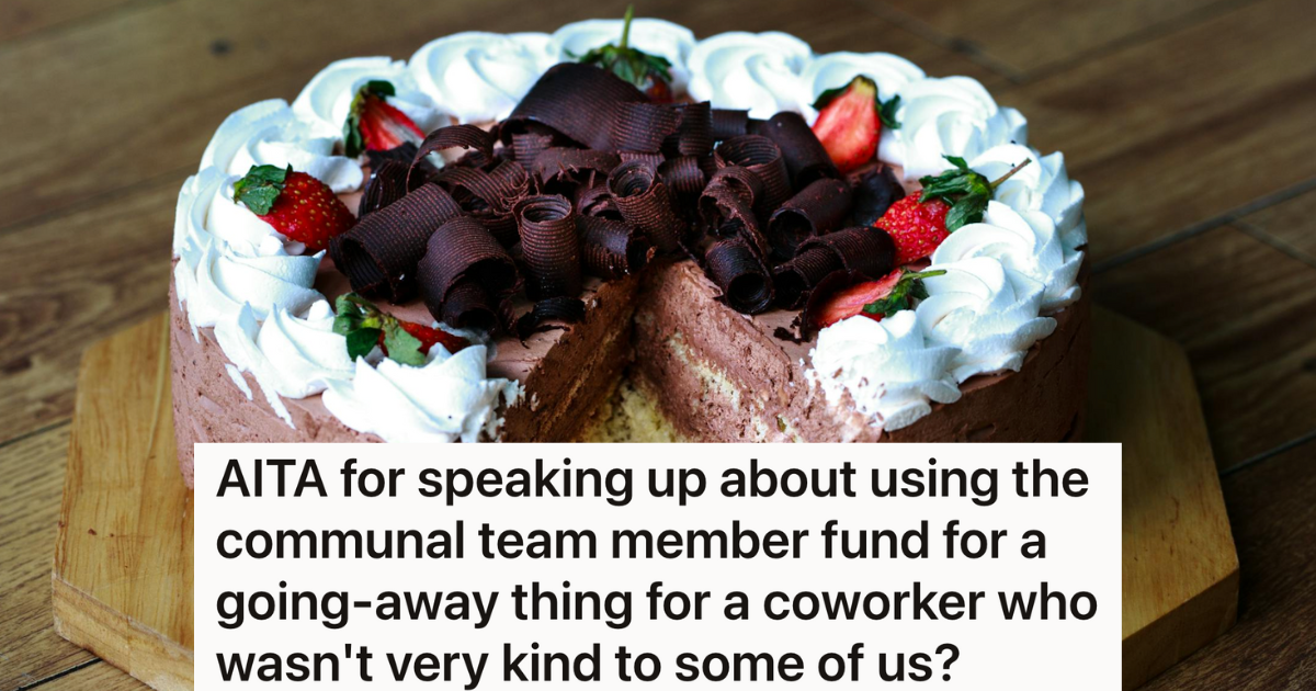 Restaurant Supervisor Suggested Getting A Cake As A Goodbye Gift For A Coworker, But One Employee Thought She Didnt Deserve A Sweet Send Off chocolate cake with whipped cream, chocolate curls and strawberries on top